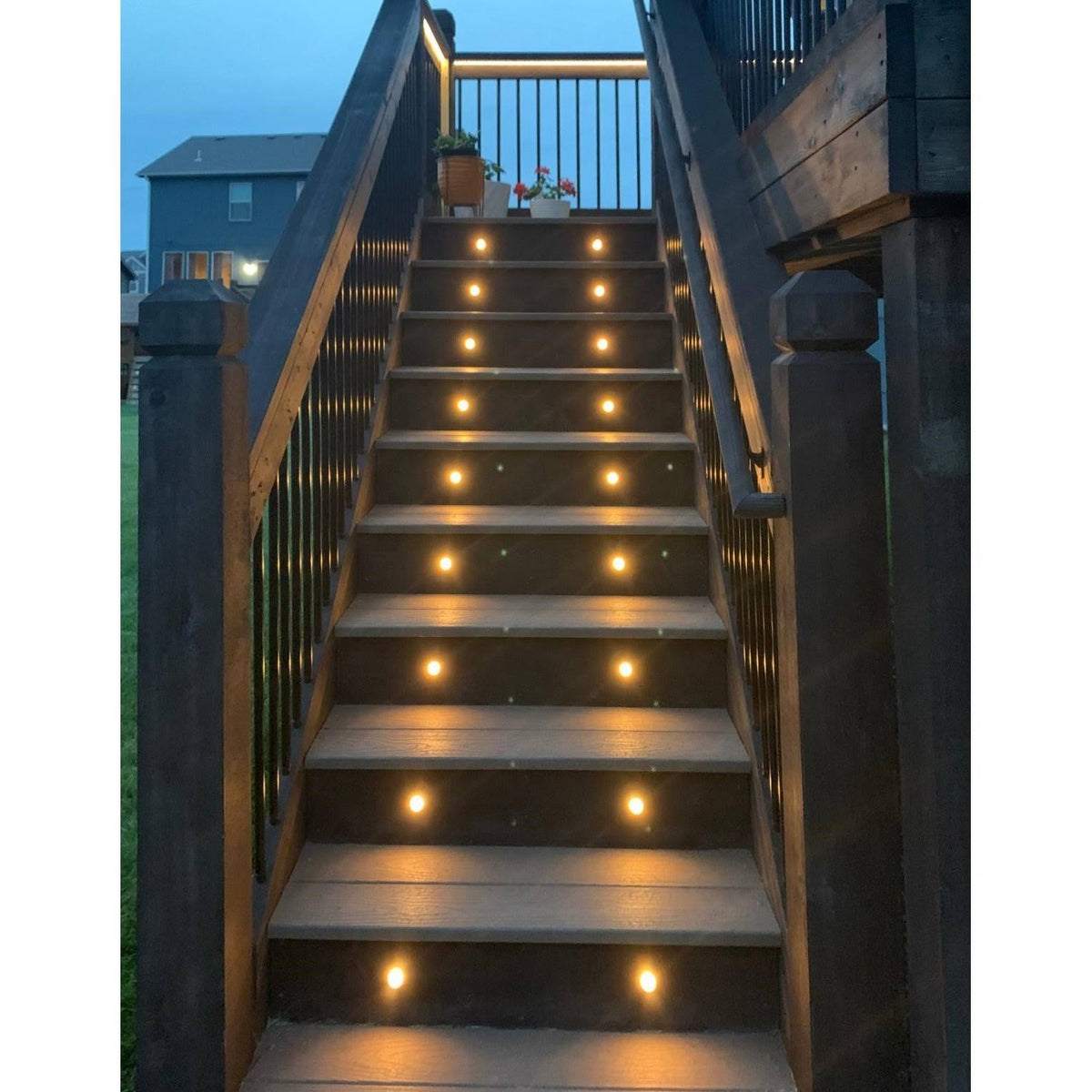 10-pcs 12V IP67 Waterproof Recessed LED Deck Light Kits R370