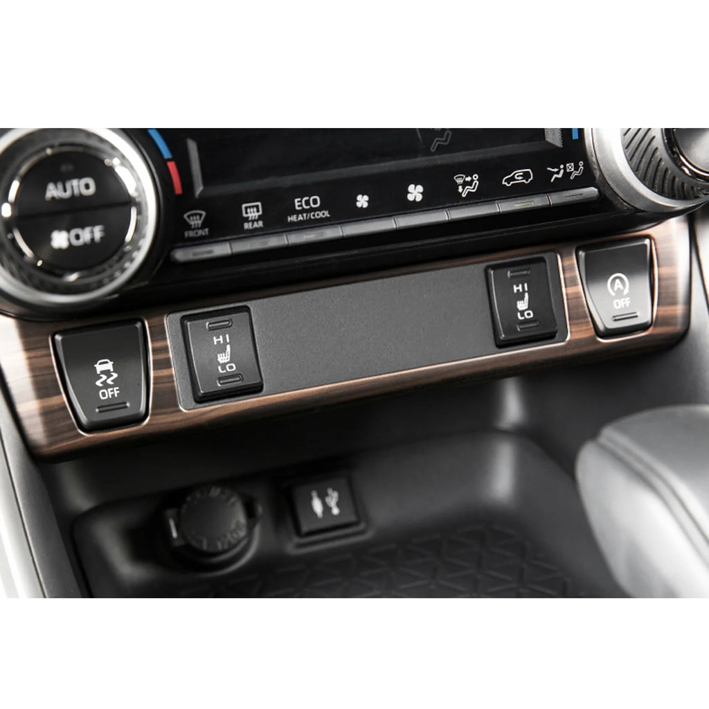 Center Console AC Climate Control Switch Panel Frame Cover Trim Wood Grain D1612