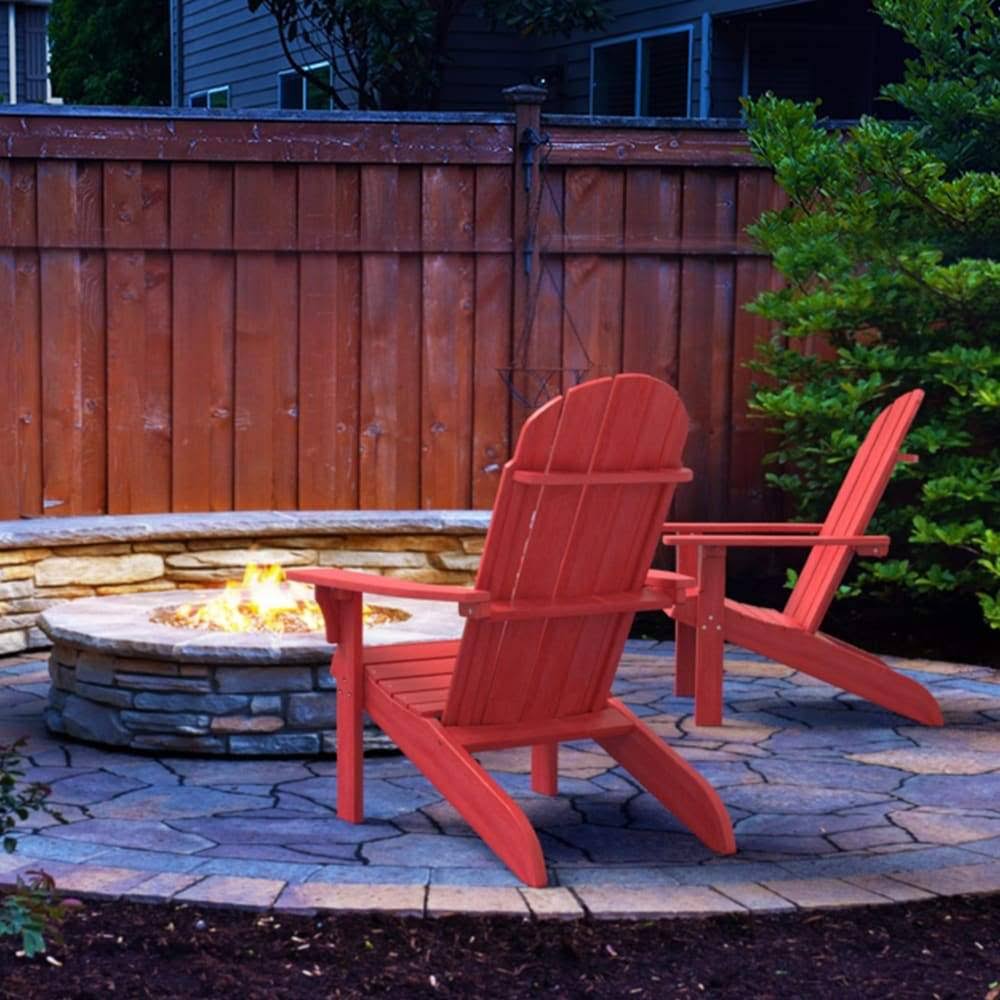 Brown Poly Faux Wood Adirondack Chair D615