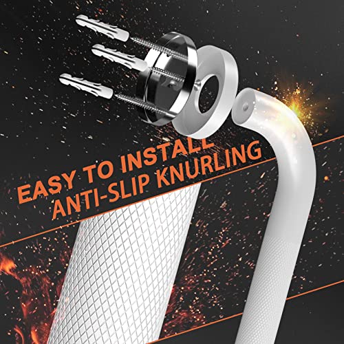 2 Pack 24 Inch Anti-Slip Shower Grab Bars with Rubber Grip Chrome Stainless Steel Bathroom Wall Mount Grab Bar Handle W23301