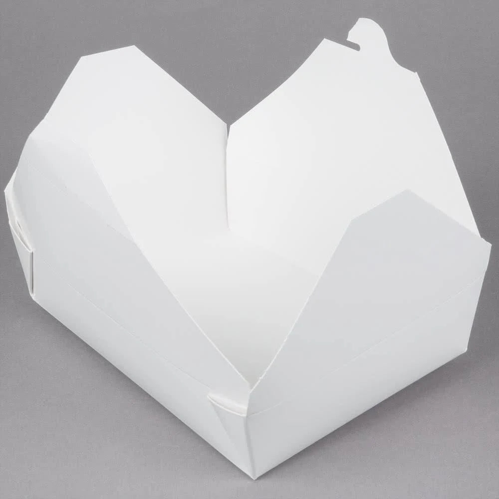 White Microwavable Paper Take-Out Container - 200/Case O9329