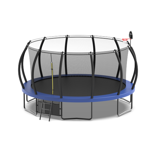 16FT Trampoline with Basketball Hoop and Safety Enclosure Net Y676
