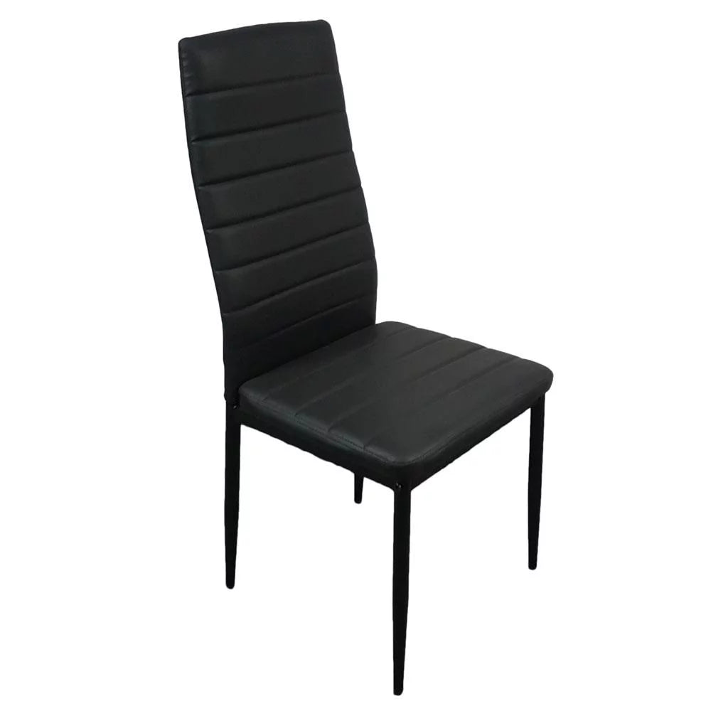 Set of 4 Black PU Leather Dining Side Chairs A374