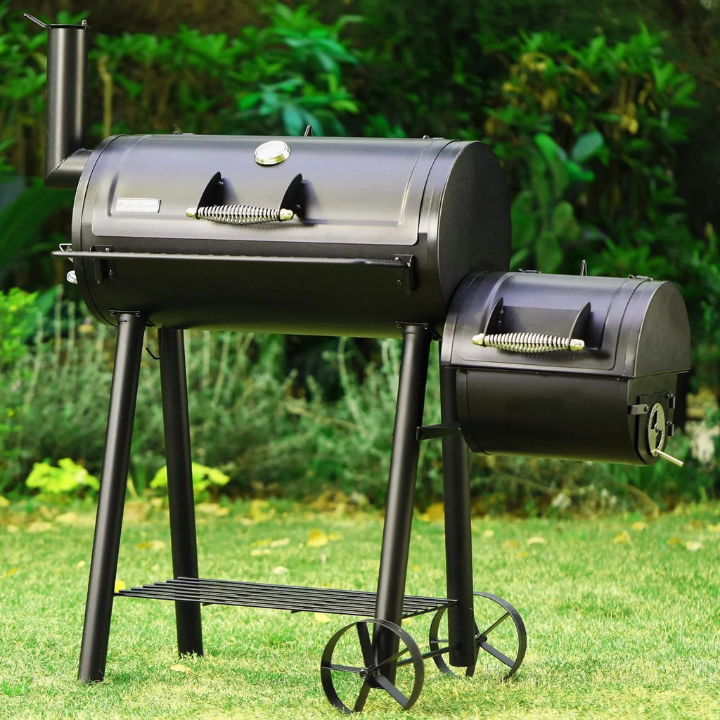 Heavy Duty Outdoor Offset Smoker with Extra Large Cooking Area W555