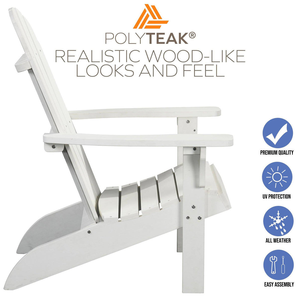 Brown Poly Faux Wood Adirondack Chair D615