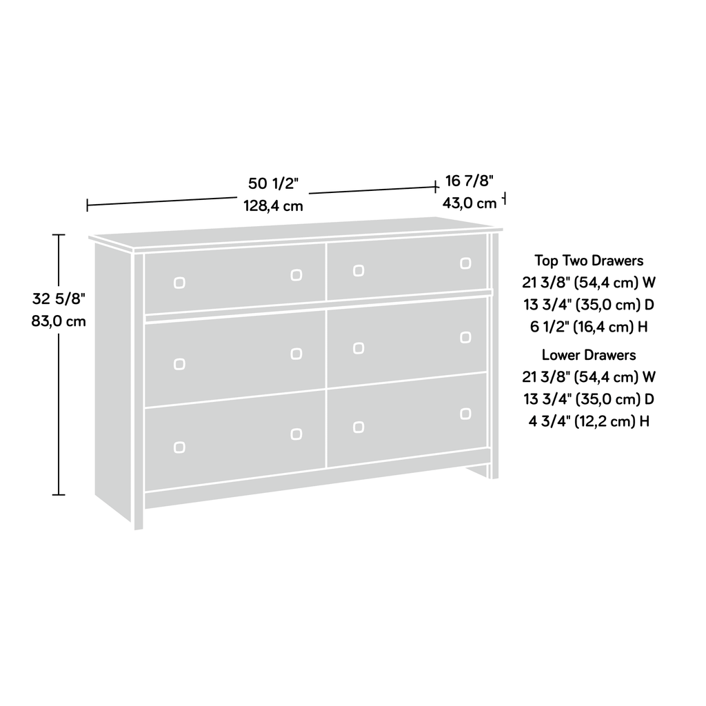 White 6-Drawer Dresser B381919