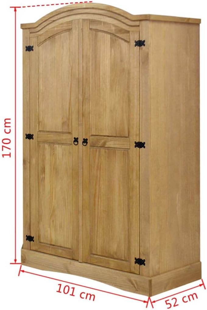 Solid Pinewood 2 Door Wardrobe I389