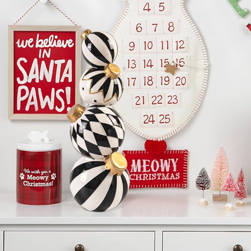 Black and White Checkered Resin Snowman Christmas Decorations Q547560