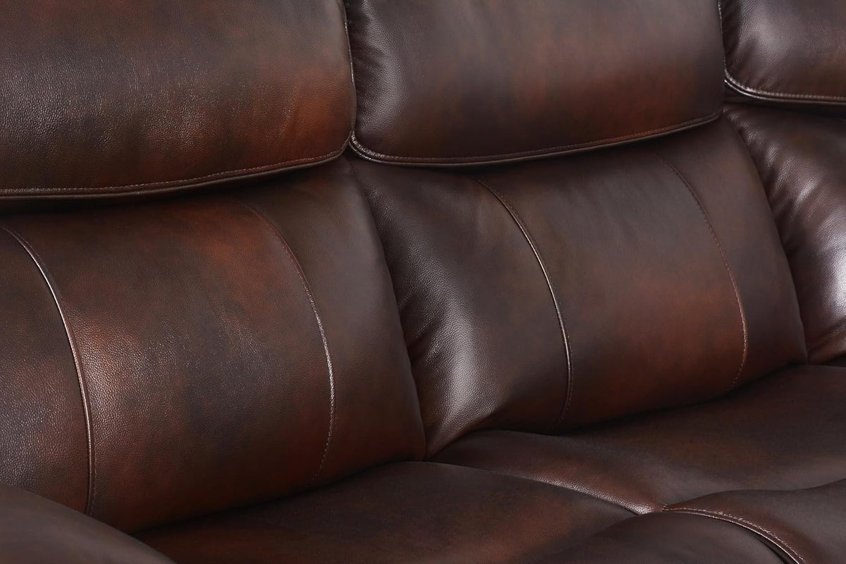 Brown Top Grain Leather 6 Piece Power Reclining Sectional L626