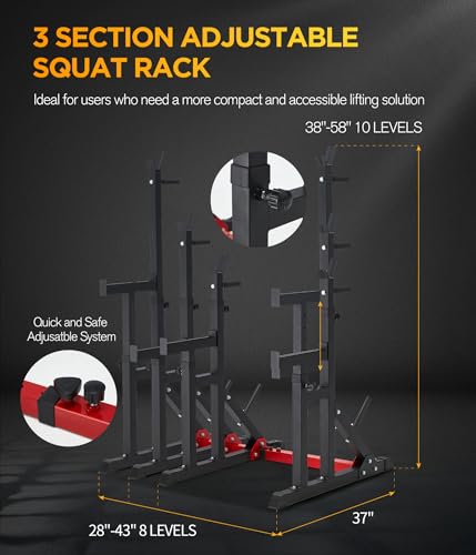 Adjustable Short Squat Rack with J-hooks R30740