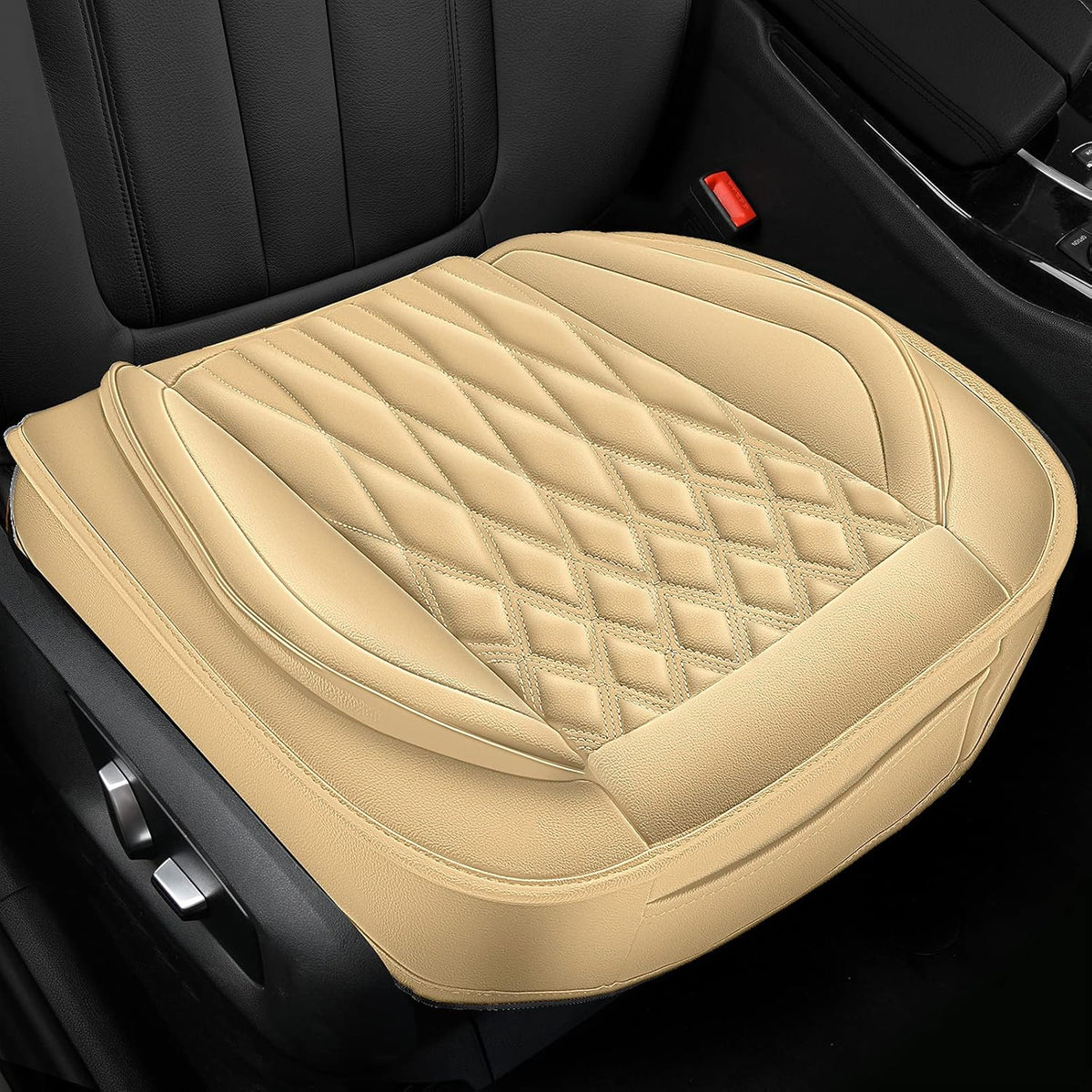 Black Leather Car Seat Covers W68505