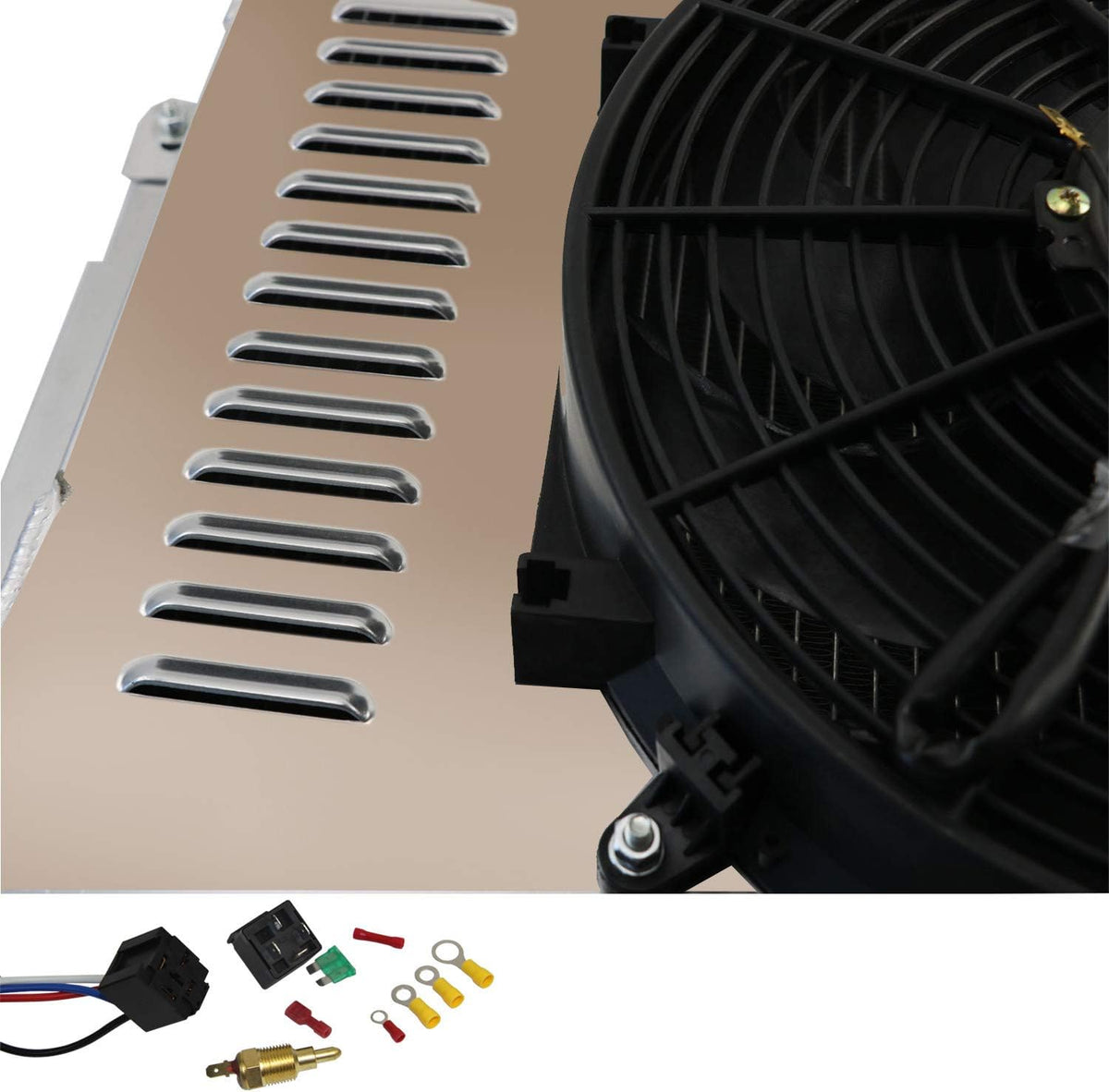 3 Rows Aluminum Radiator Fan Relay Switch for Chevy V8 Z608