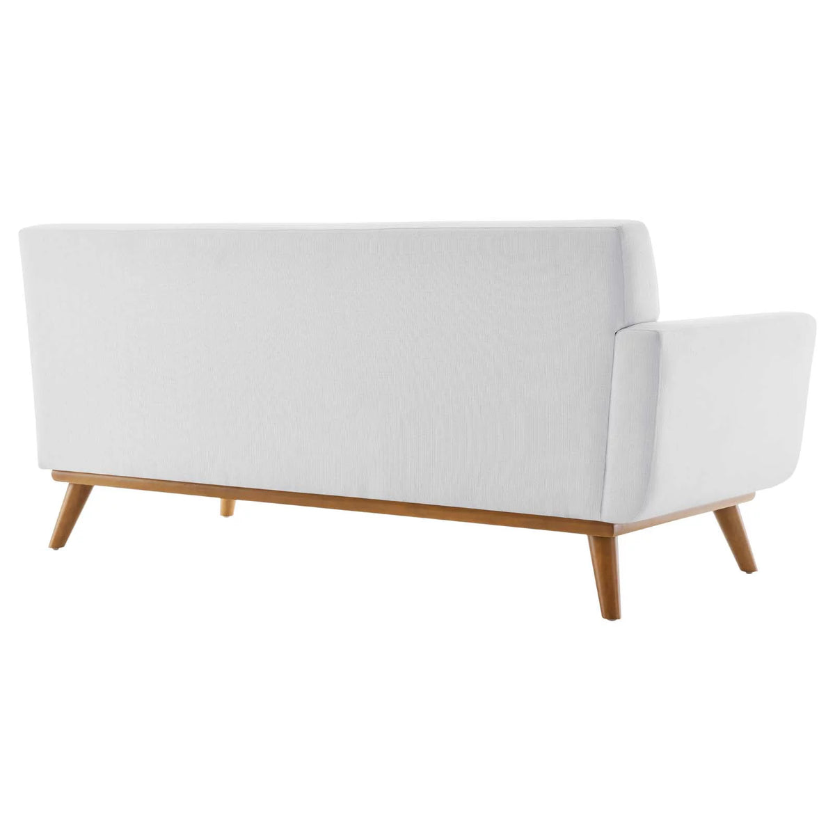 White Upholstered Fabric Loveseat S2539
