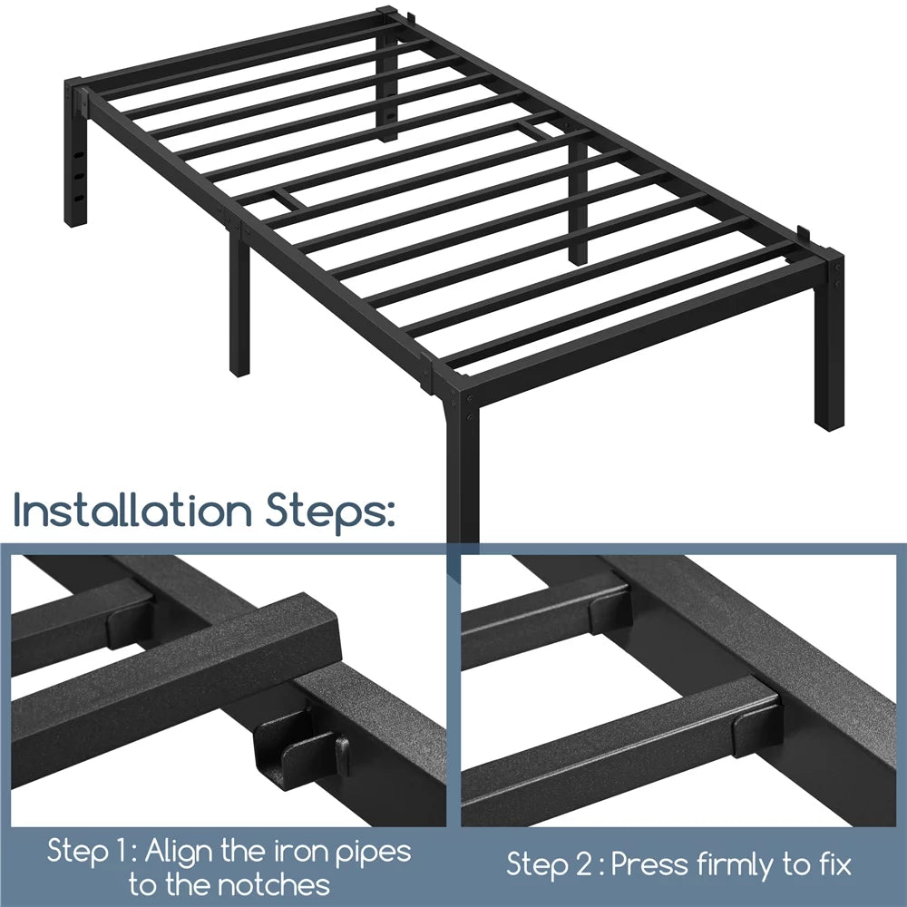 Black Metal Platform Bed Frame E632