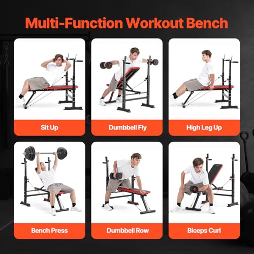 6-in-1 Adjustable Weight Bench Set B47311