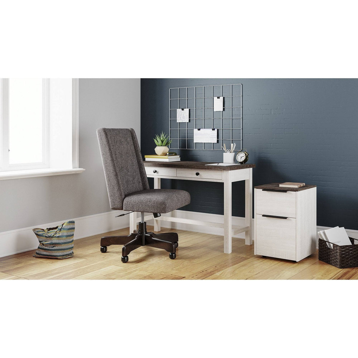 White and Brown File Cabinet R241