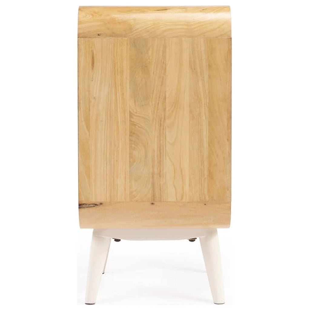 Beige Mango Wood End Table with Storage N55566