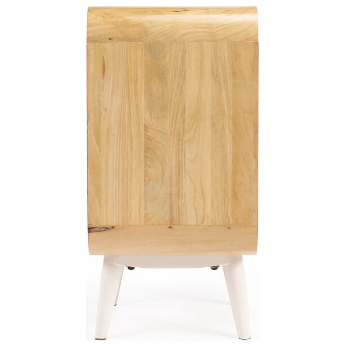 Beige Mango Wood End Table with Storage N55566