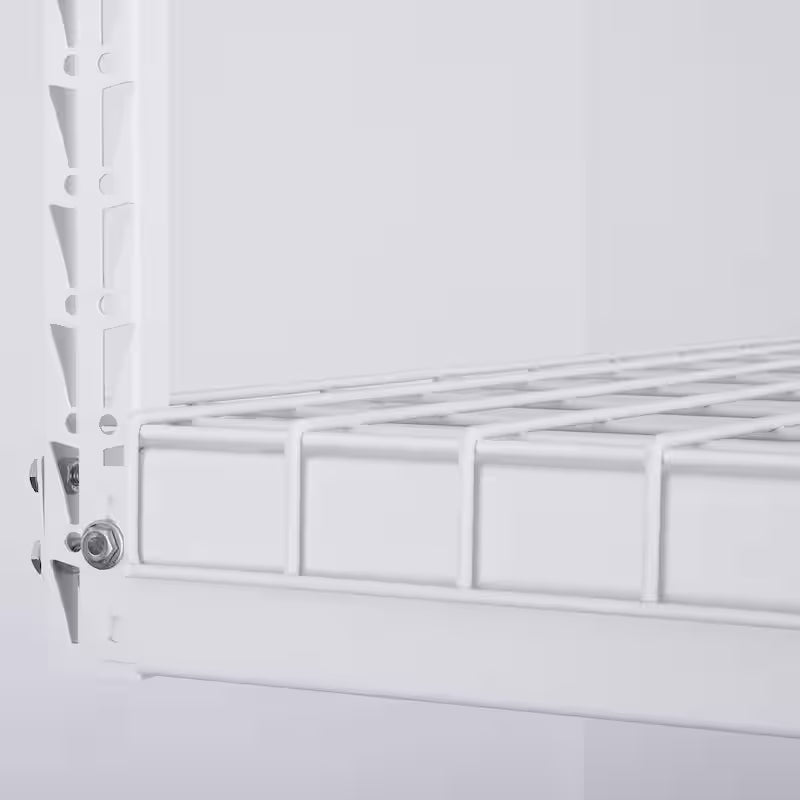 Adjustable Height White Overhead Ceiling Storage Rack W8020