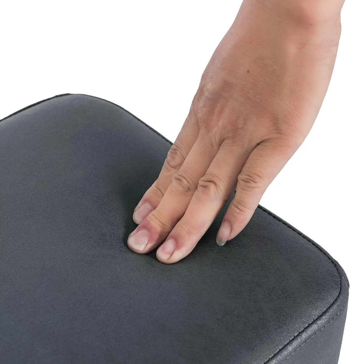 Fabric Rectangular Ottoman Footstool Dark Gray F658453