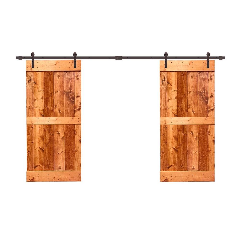 Sage Green Double Barn Door with Hardware Kit V4553