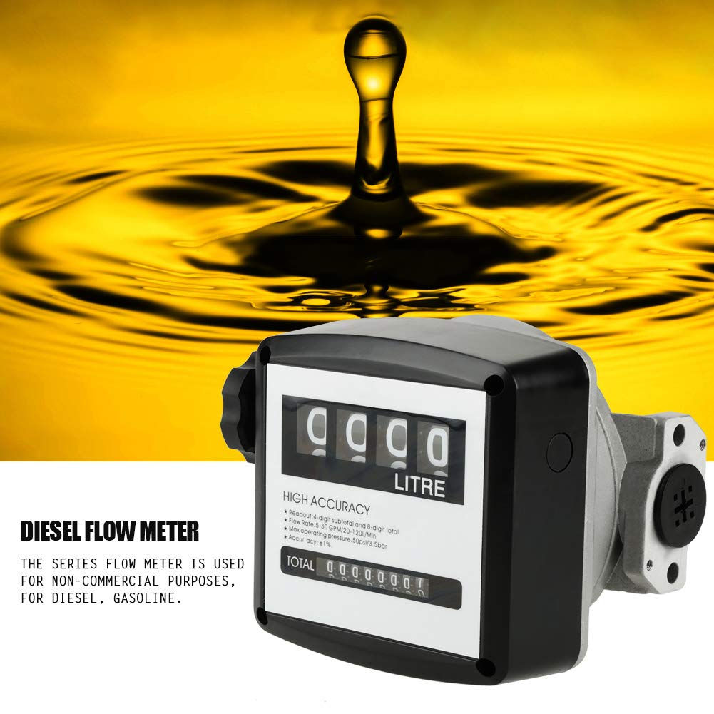Digital Aluminum Flow Meter with 4-Digital Batch Display Pack of 2 X4602