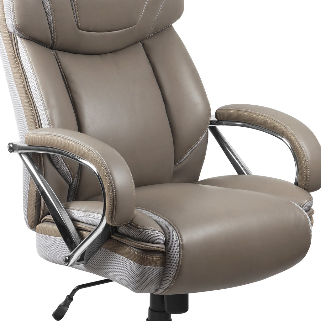 Taupe Ergonomic Office Chair with Extra Wide Seat V88957