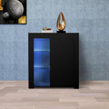 White 3 Door Sideboard Buffet Storage Cabinet with LED Light W87951