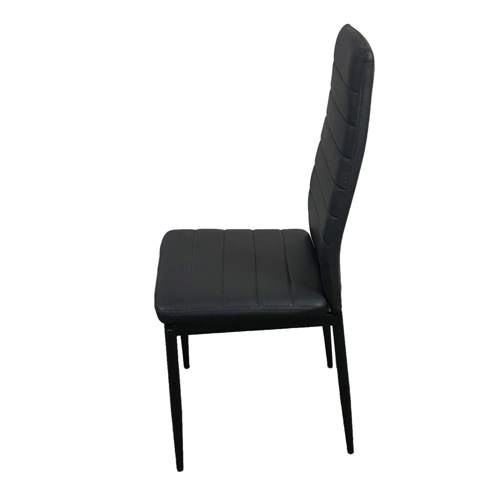 Set of 4 Black PU Leather Dining Side Chairs A374