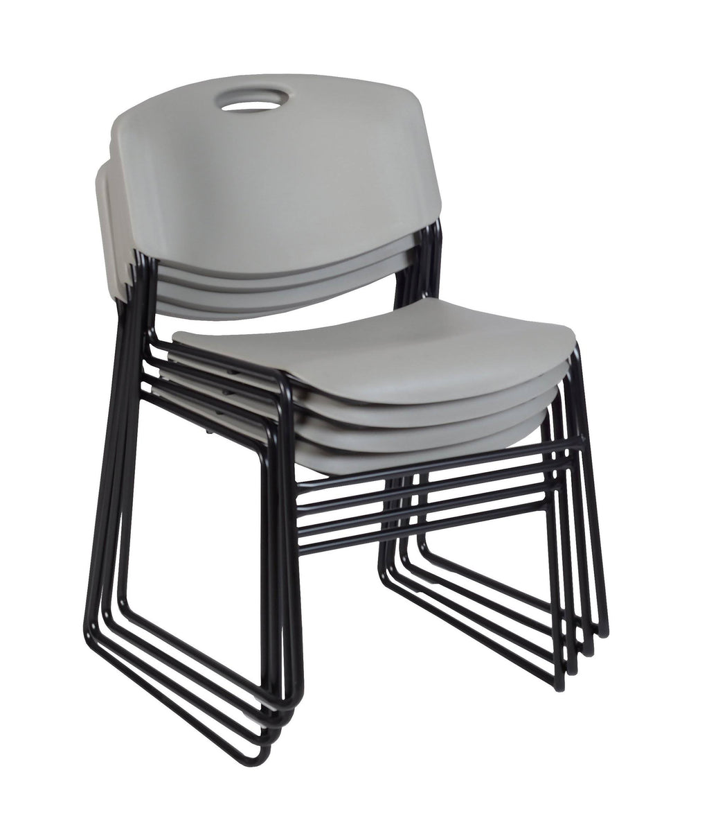Cherry Training Table and 2 Grey Stack Chairs C783338
