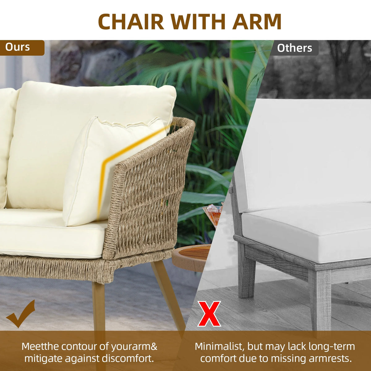 L-Shaped All-Weather Wicker Patio Sofa with Cushions X720782
