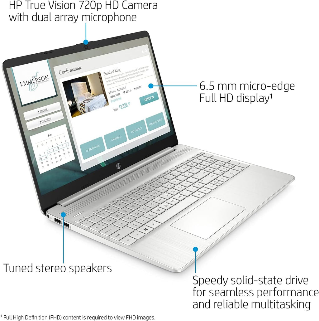15.6'' FHD Micro-Edge Laptop, AMD Hexa-Core Ryzen 5 5500U, 8GB RAM, 256GB PCIe SSD B984077