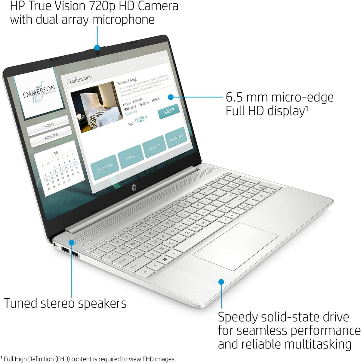 15.6'' FHD Micro-Edge Laptop, AMD Hexa-Core Ryzen 5 5500U, 8GB RAM, 256GB PCIe SSD B984077