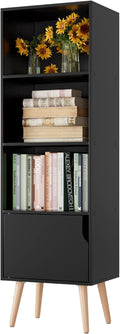 White/Dark Oak 4 Tier Wooden Display Bookshelf with 4 Legs A516583