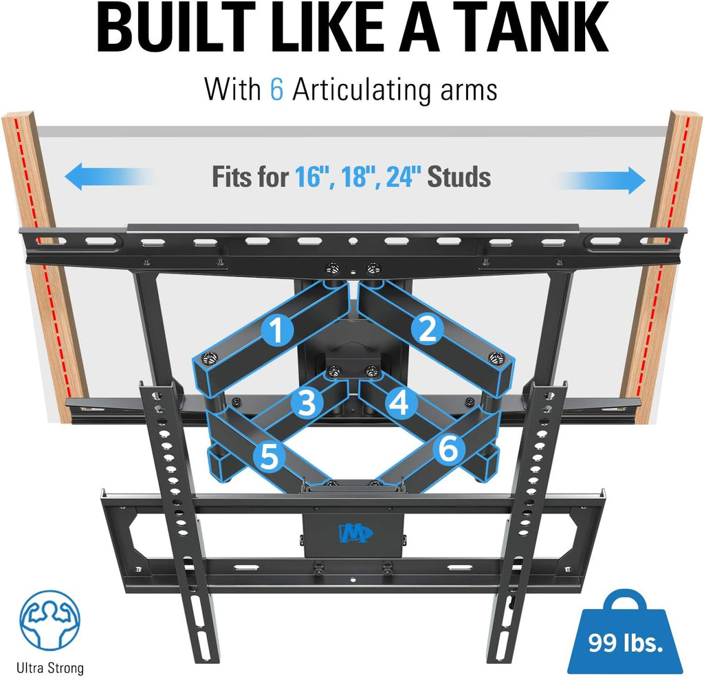 TV Mount Full Motion Dual Arms Max VESA 400x400mm 99 LBS Pack of 2 B74170