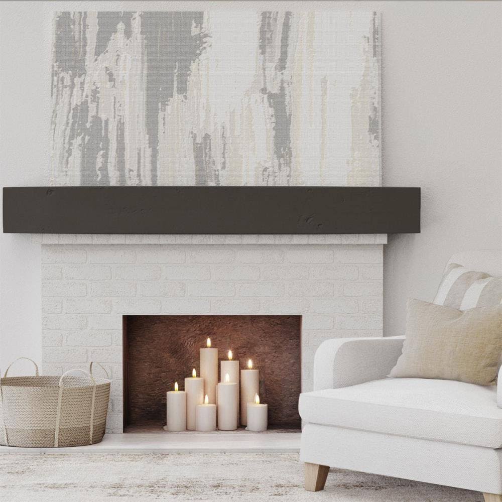 Natural Ash Knotty Pine Faux Wood Fireplace Mantel F310842