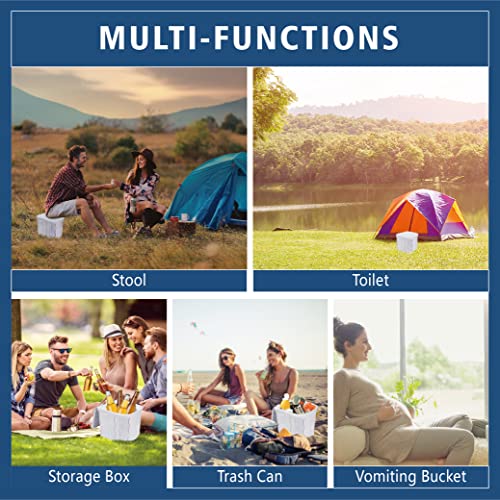 Portable Folding Toilet with Lid M986538