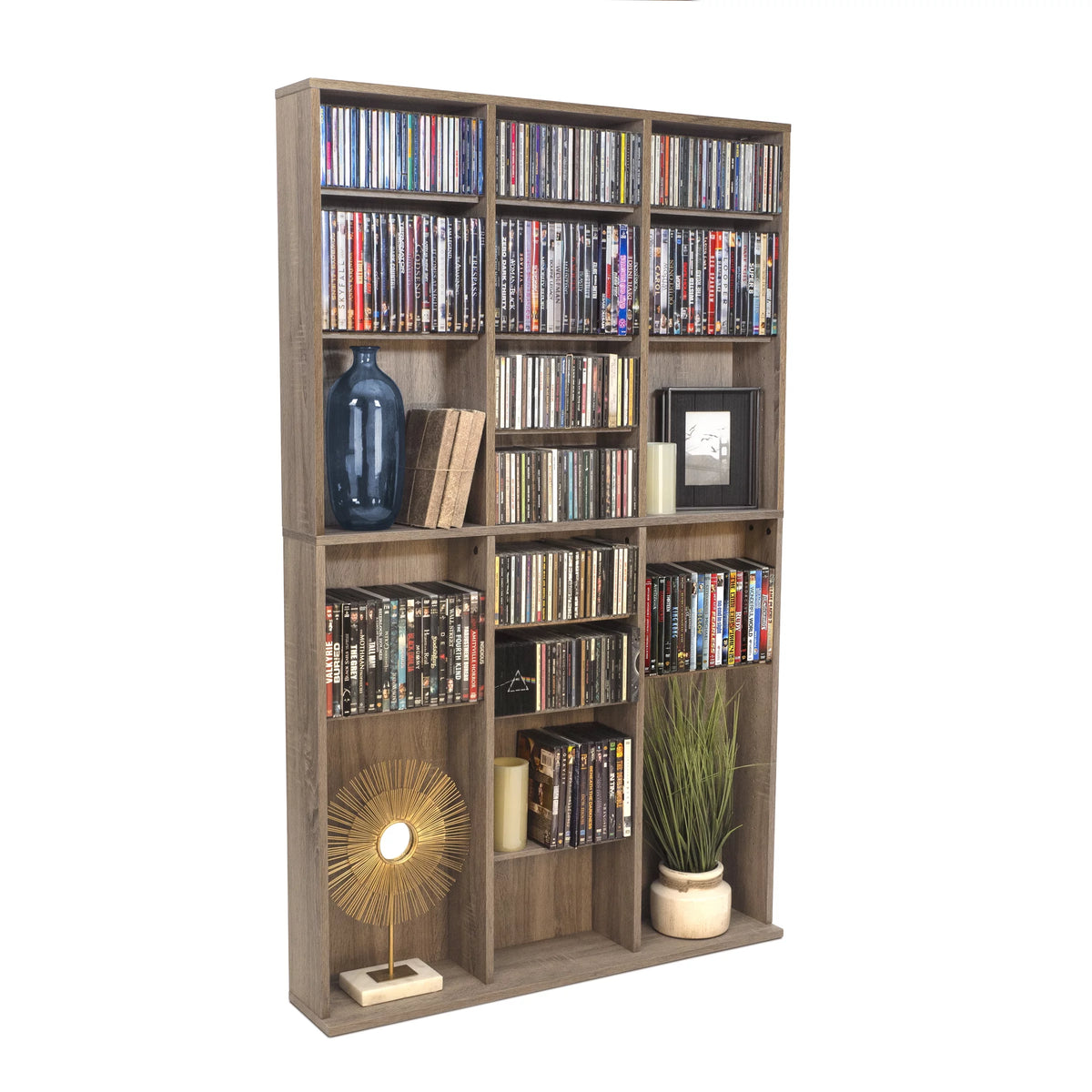 Adjustable Wood Media Storage Shelf Bookcase W95864