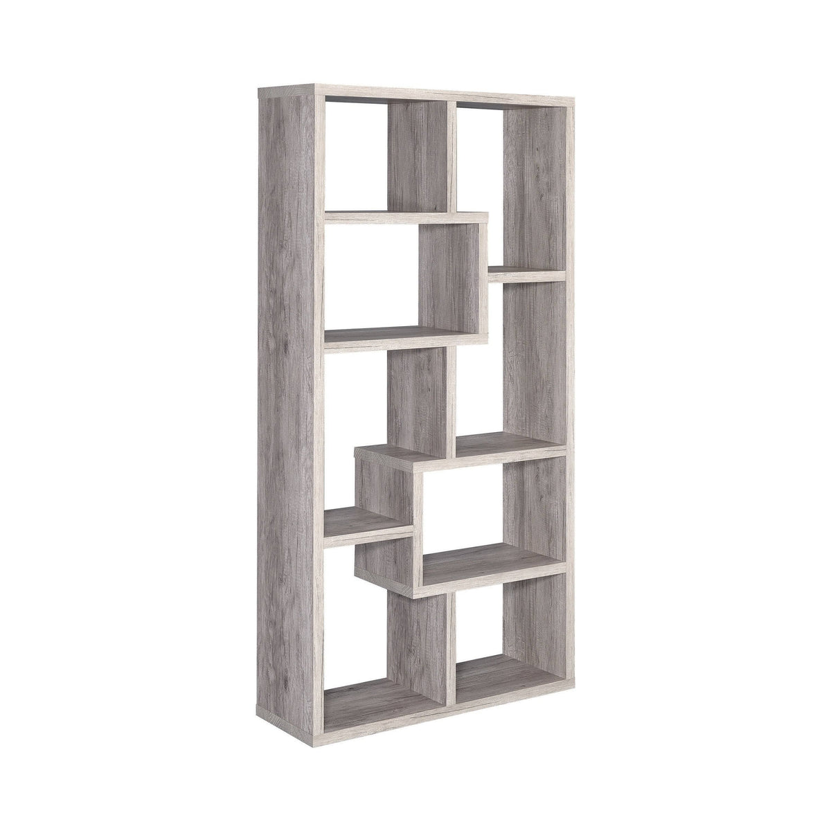 8-Shelf Geometric Bookcase Cappuccino C41037