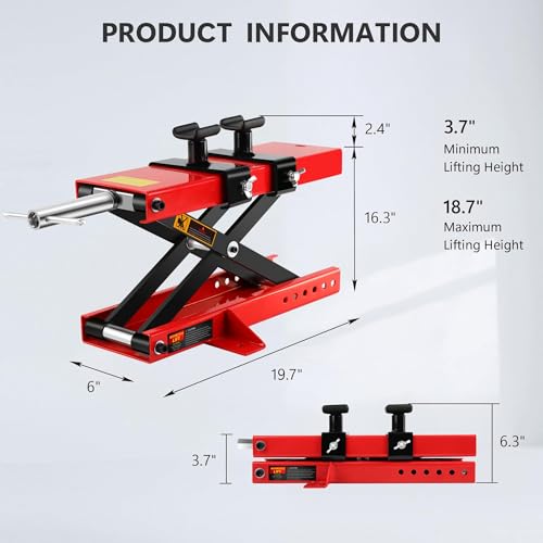 1100LBS Motorcycle Scissor Lift Jack with Dolly Wheels U70034