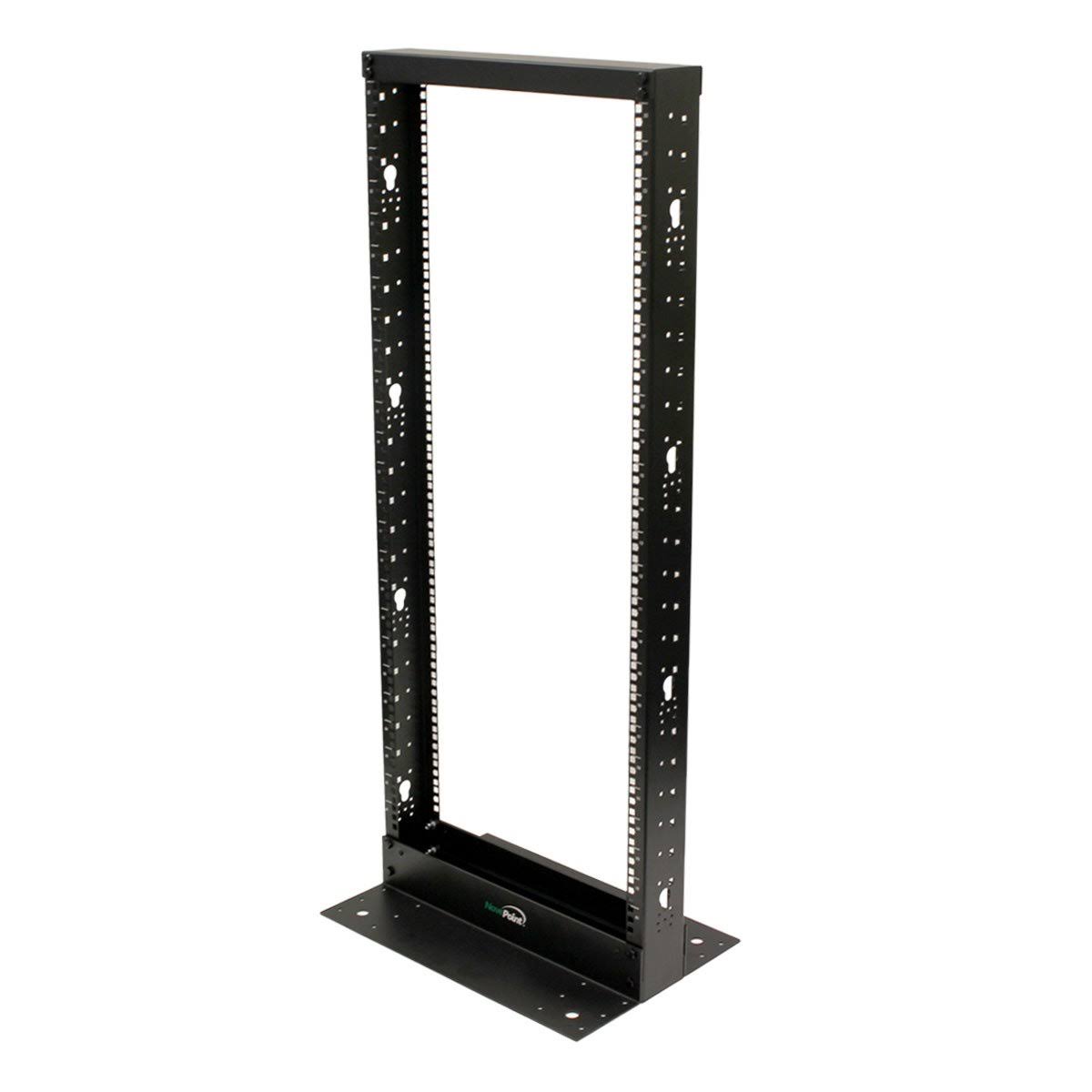 25U 2-Post Open Frame Server Network Rack Black O1106