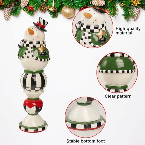 Black and White Checkered Resin Snowman Christmas Decorations Q547560