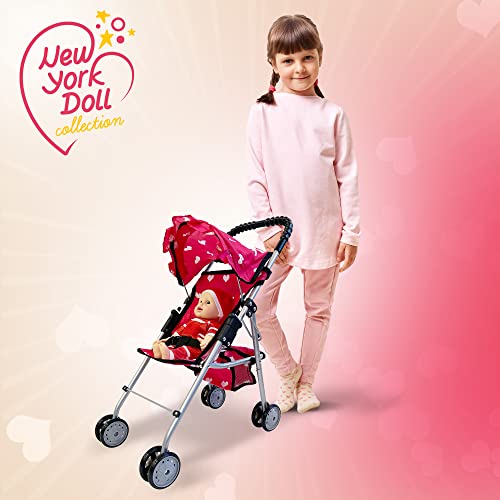 Pink Baby Doll Stroller with Crib Furniture Playset H645