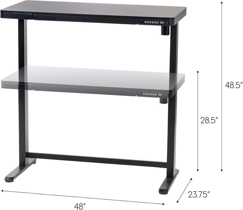 48 x 24 Inch Electric Height Adjustable Standing Desk with Drawer and USB Ports V7205