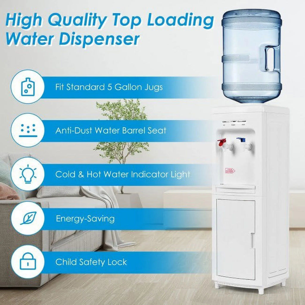 5 Gallons Hot and Cold Water Cooler Dispenser with Child Safety Lock Z518