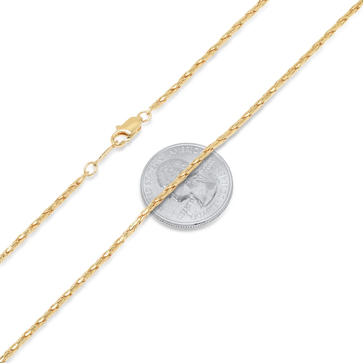 14k Yellow Gold Plated Braided Wheat Chain Necklace, 20 inches C8856