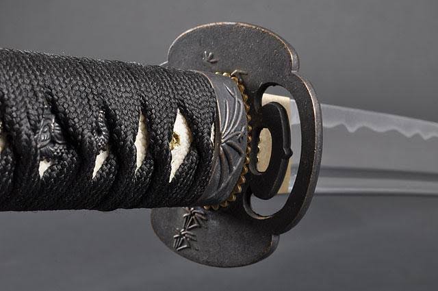Aluminium Alloy Unsharpened Full Tang Katana with Black Scabbard A40525