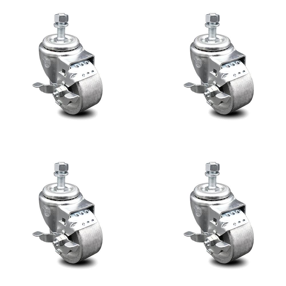 Semi Steel Swivel Caster Set of 4 with 10mm Stem I929694