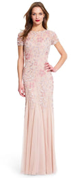 Beaded A-Line Gown Blush Size 16 I6422