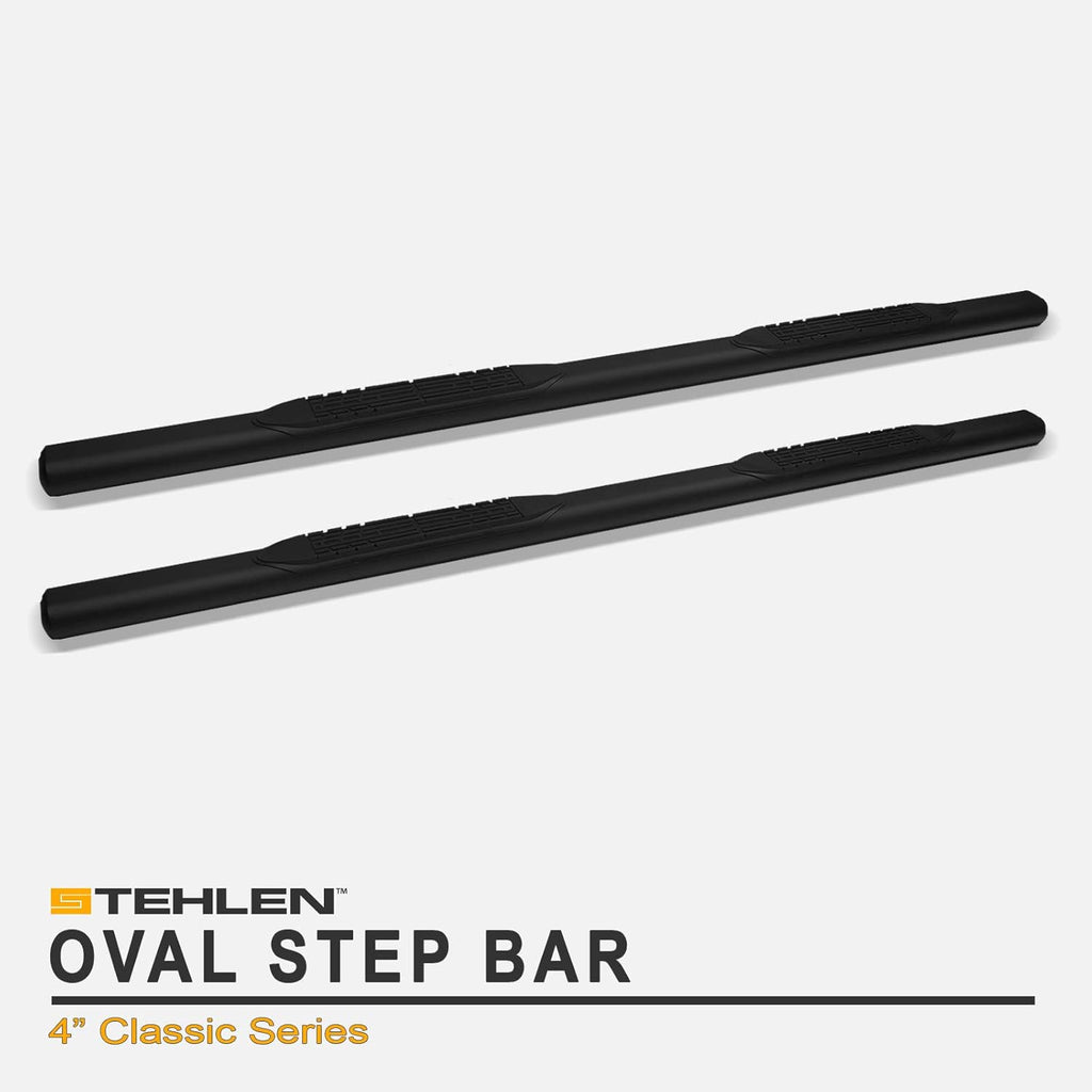 4 Oval Side Step Nerf Bars Matte Black A6834
